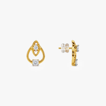 Gold Dual Halo Lab Grown Diamond Earrings