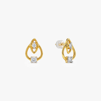 Gold Dual Halo Lab Grown Diamond Earrings