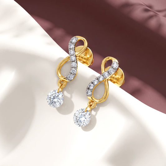 Gold Infinite Drip Lab Grown Diamond Earrings