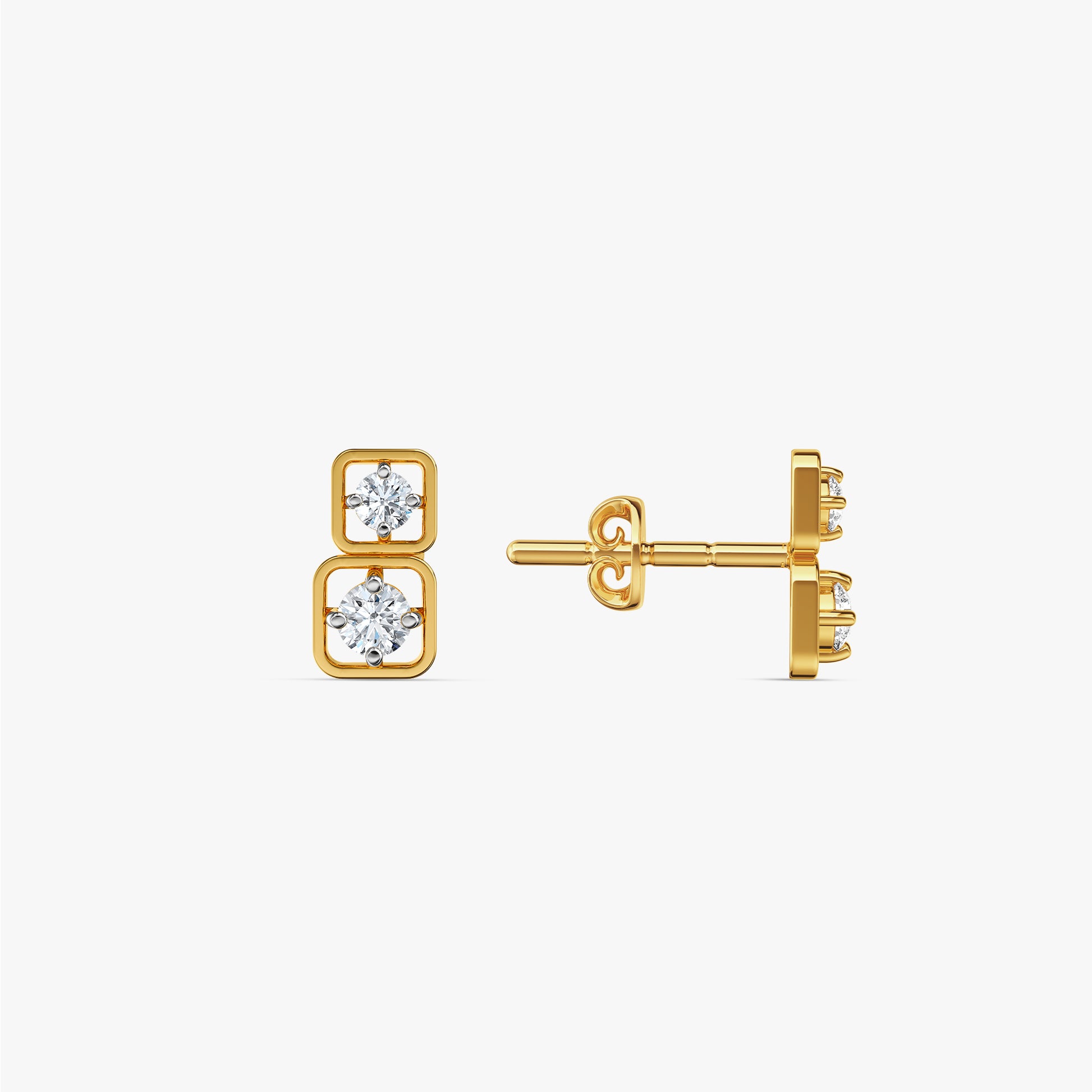 Gold Starlit Sparkle Lab Grown Diamond Studs