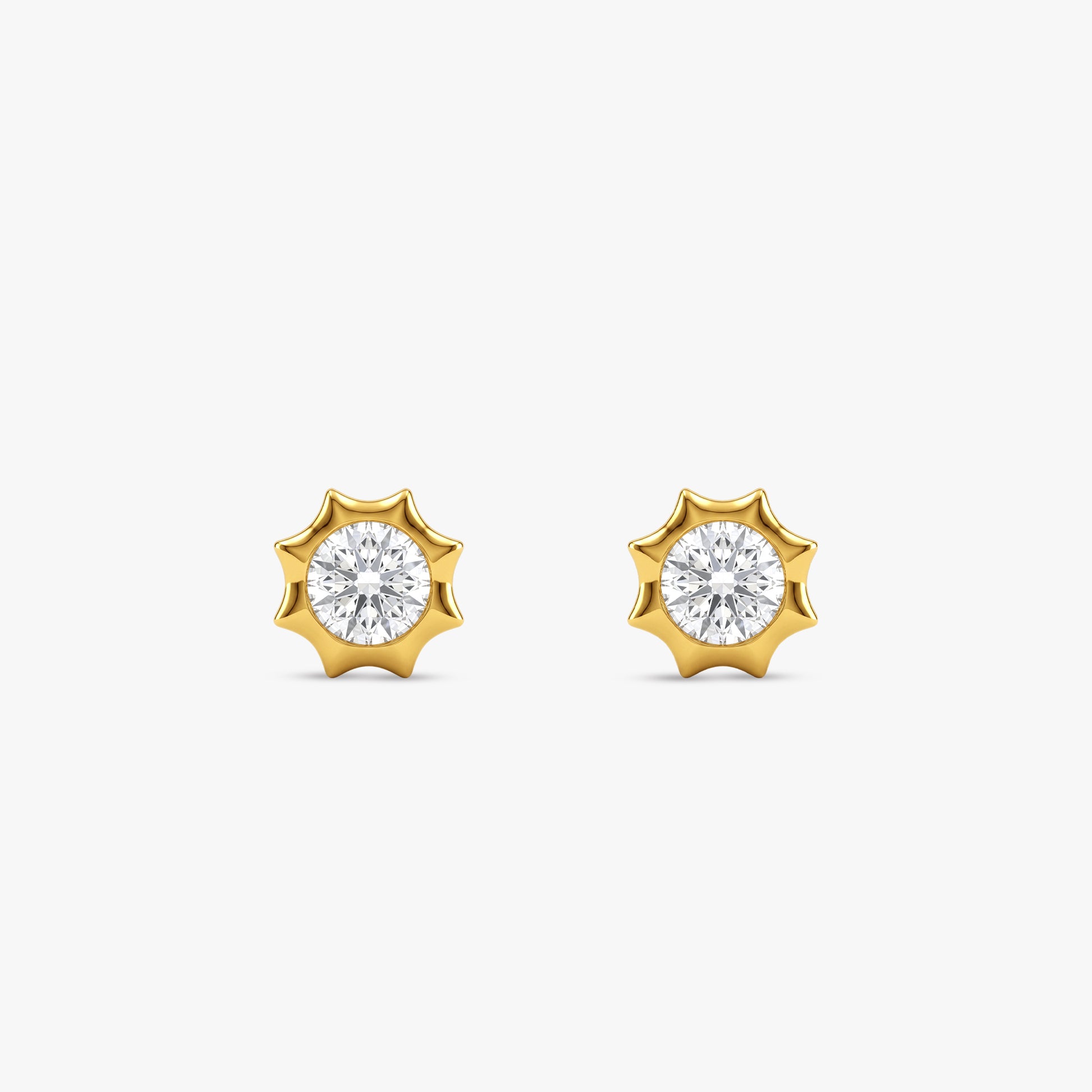Gold Sol Lab Grown Diamond Stud Earrings