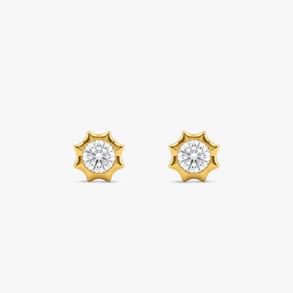Gold Sol Lab Grown Diamond Stud Earrings