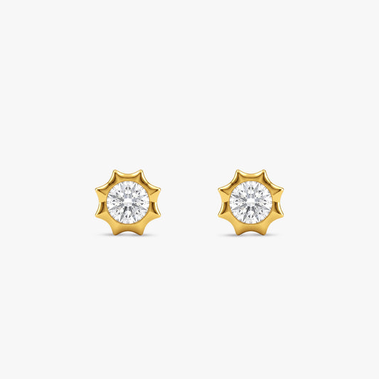Gold Sol Lab Grown Diamond Stud Earrings