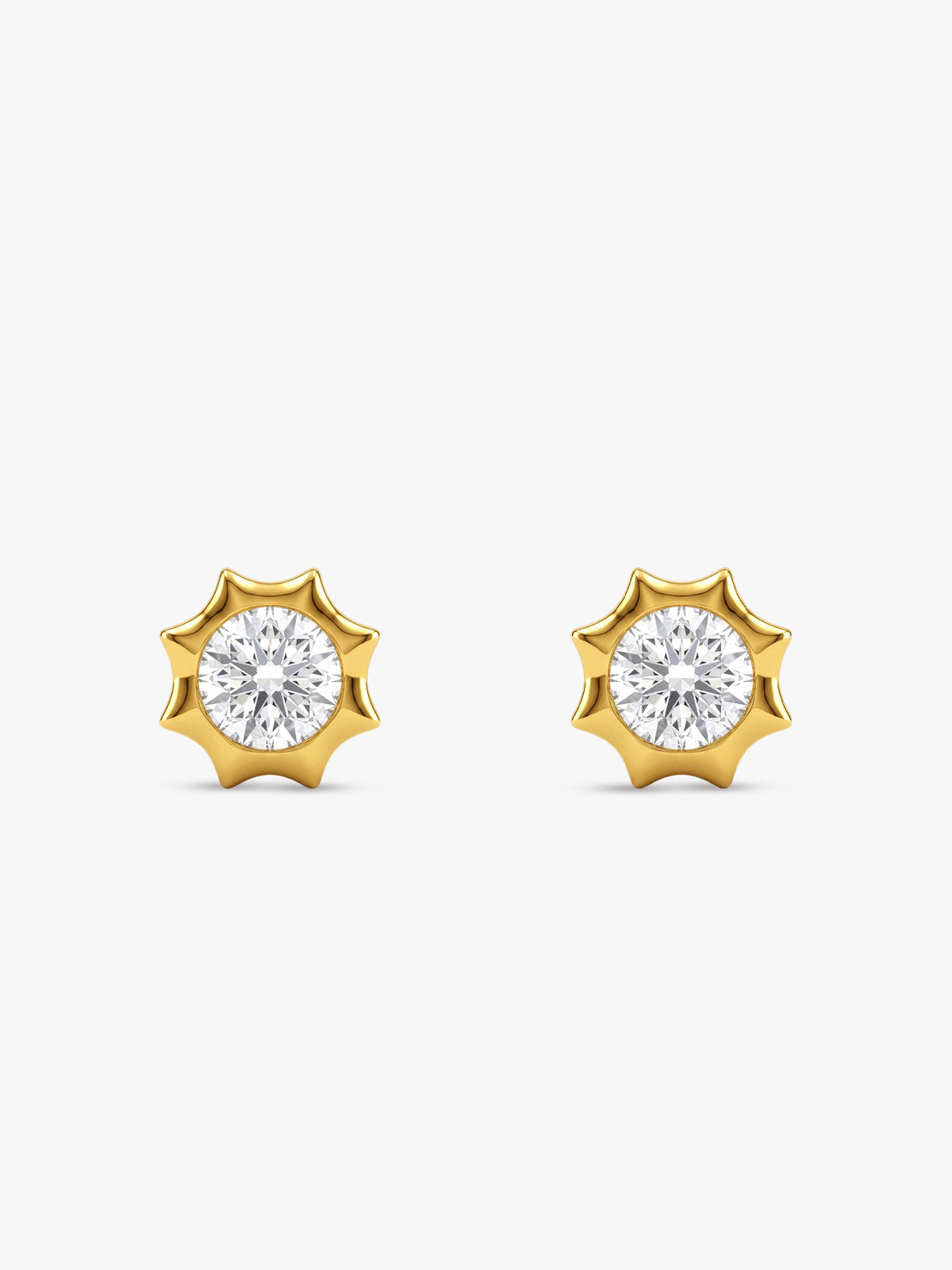 Gold Sol Lab Grown Diamond Stud Earrings