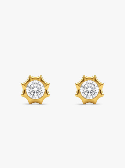 Gold Sol Lab Grown Diamond Stud Earrings