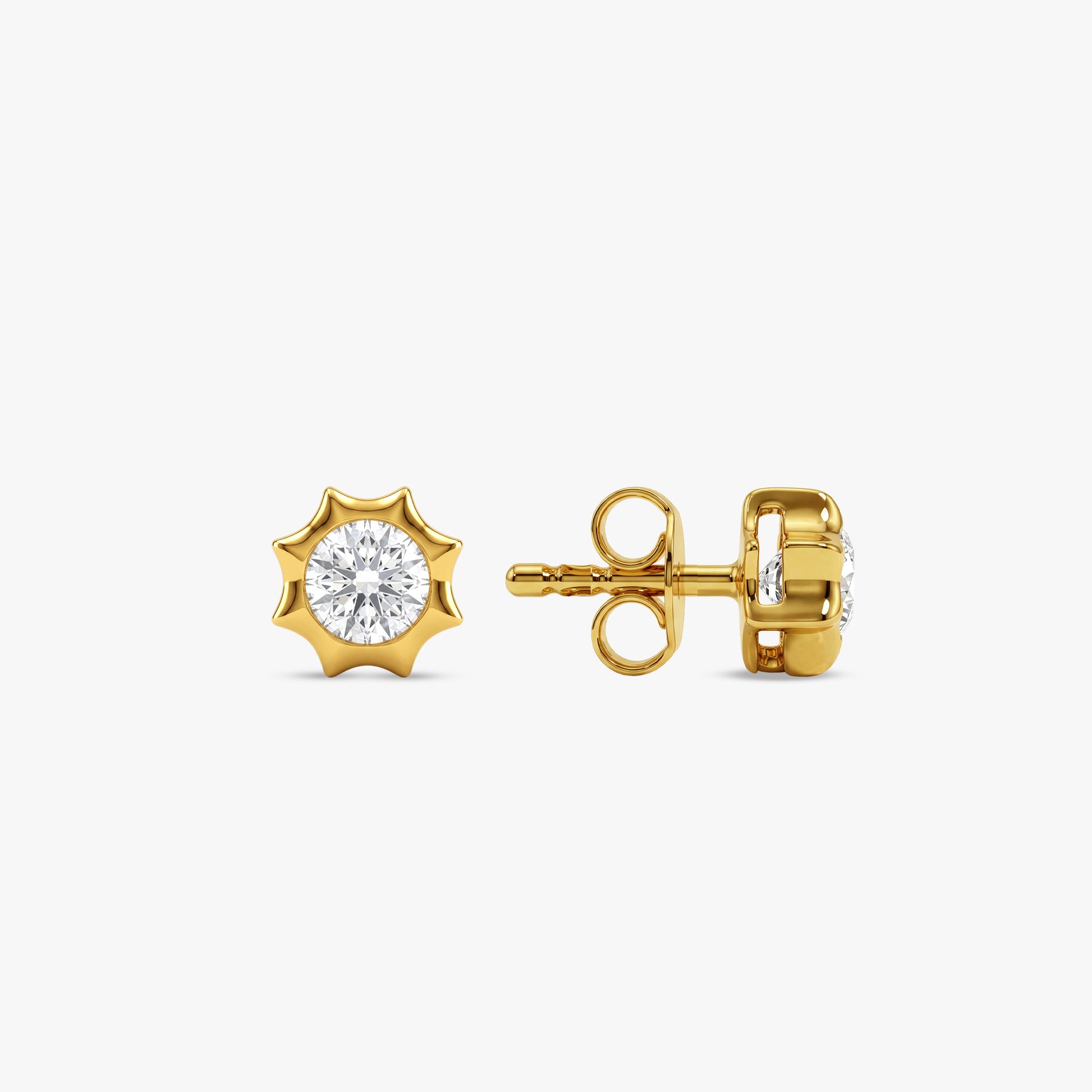 Gold Sol Lab Grown Diamond Stud Earrings