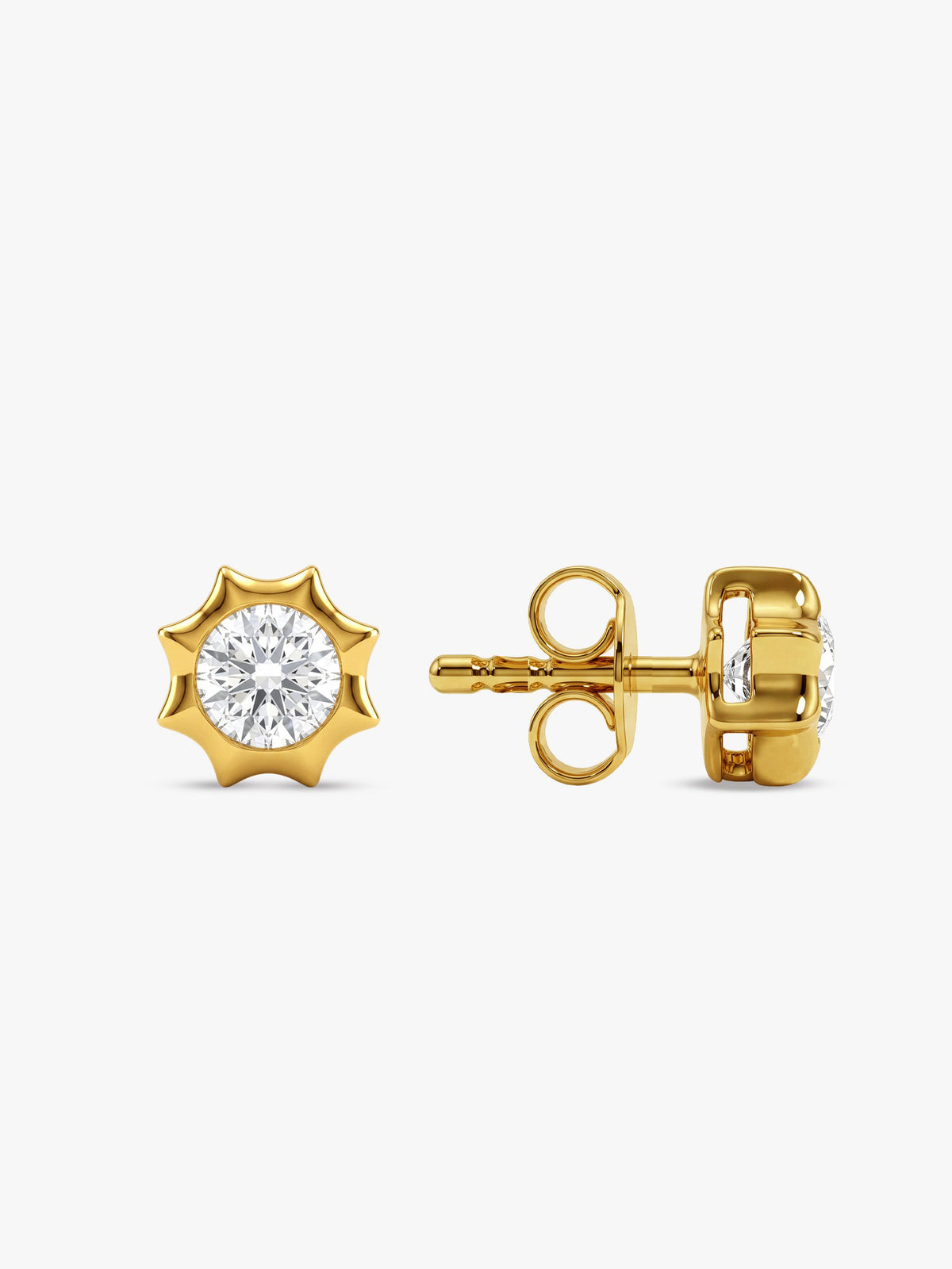 Gold Sol Lab Grown Diamond Stud Earrings