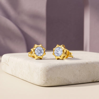 Gold Sol Lab Grown Diamond Stud Earrings