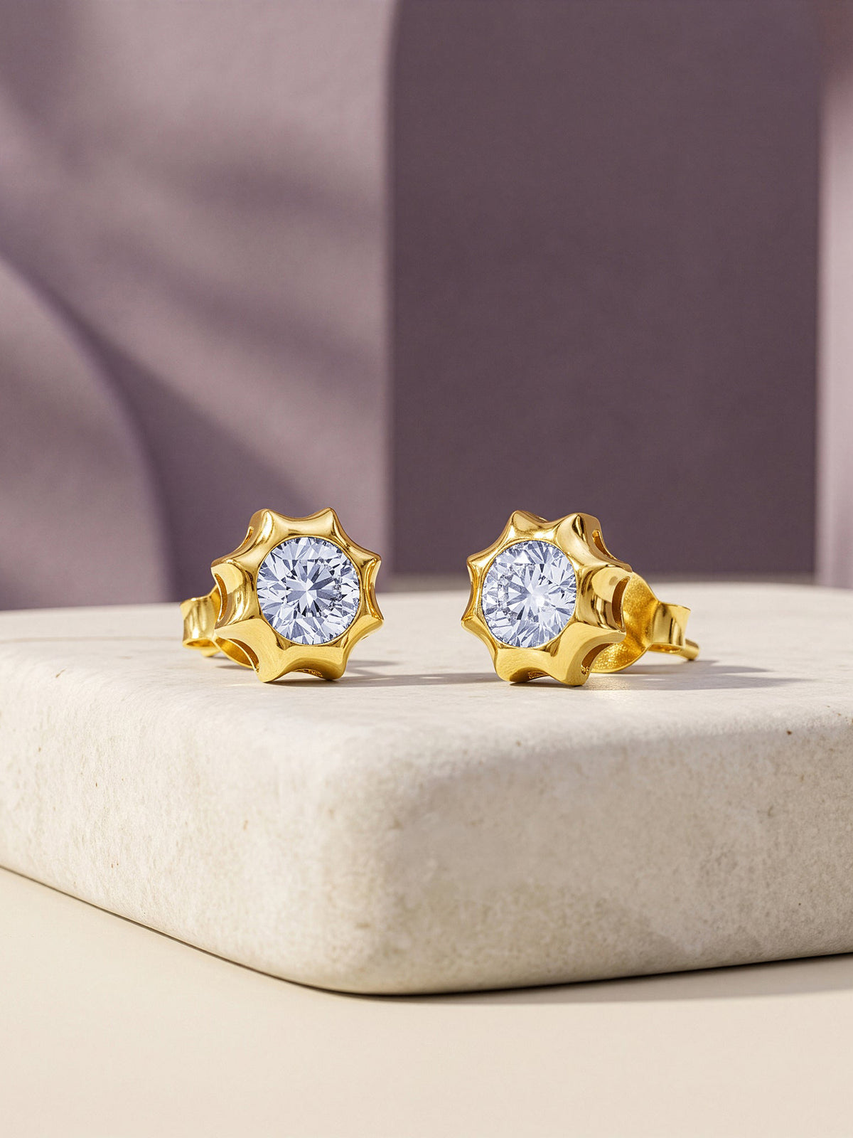 Gold Sol Lab Grown Diamond Stud Earrings