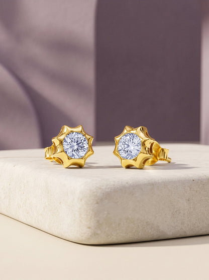 Gold Sol Lab Grown Diamond Stud Earrings