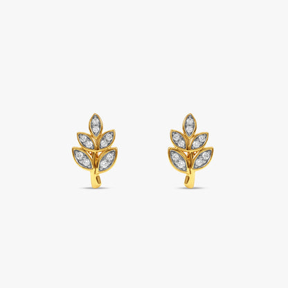 Gold Verdant Lab Grown Diamond Stud Earrings