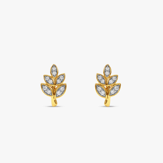 Gold Verdant Lab Grown Diamond Stud Earrings