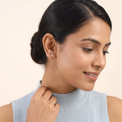 Gold Verdant Lab Grown Diamond Stud Earrings