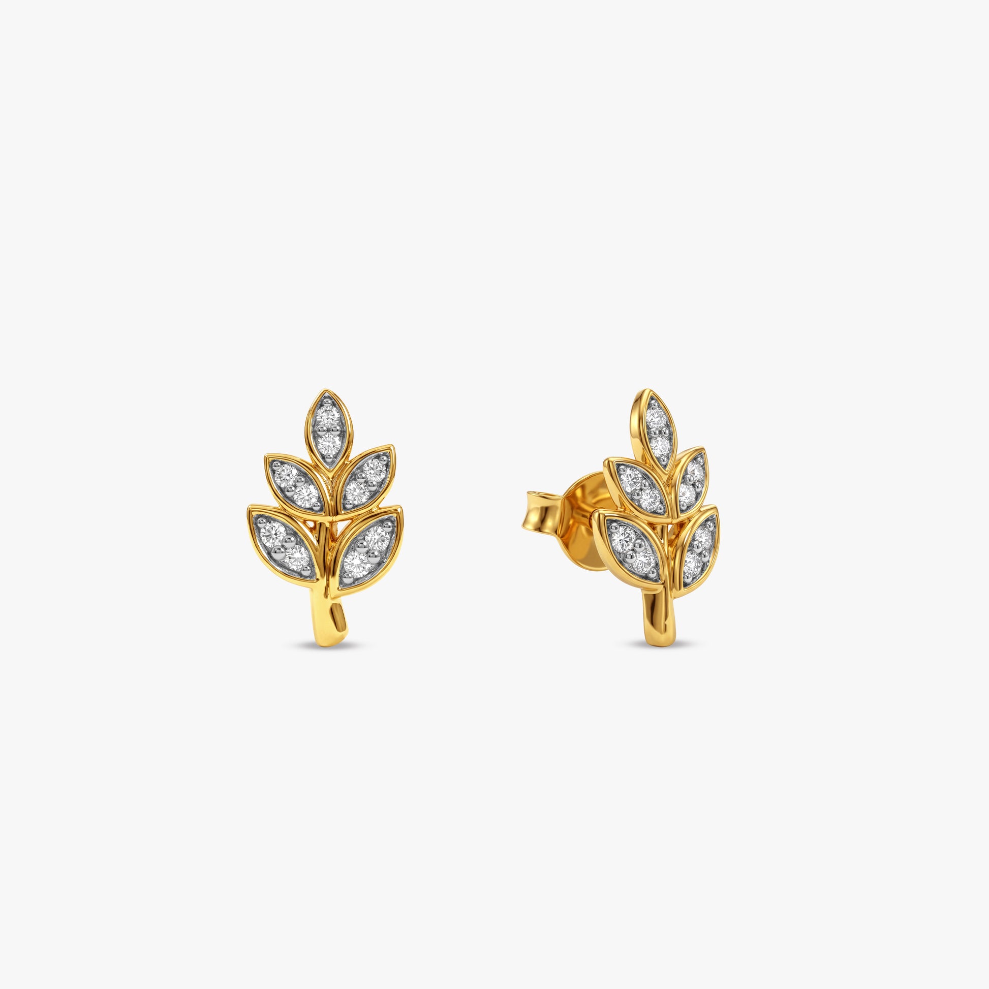 Gold Verdant Lab Grown Diamond Stud Earrings