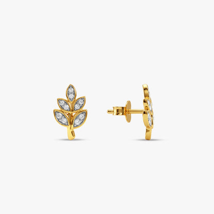 Gold Verdant Lab Grown Diamond Stud Earrings