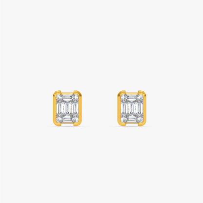 Gold Aurora Frame Lab Grown Diamond Studs
