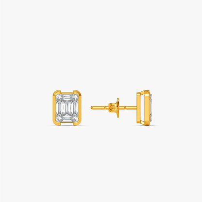 Gold Aurora Frame Lab Grown Diamond Studs