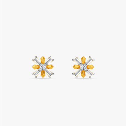 Gold Moonlit Horizon Lab Grown Diamond Earrings