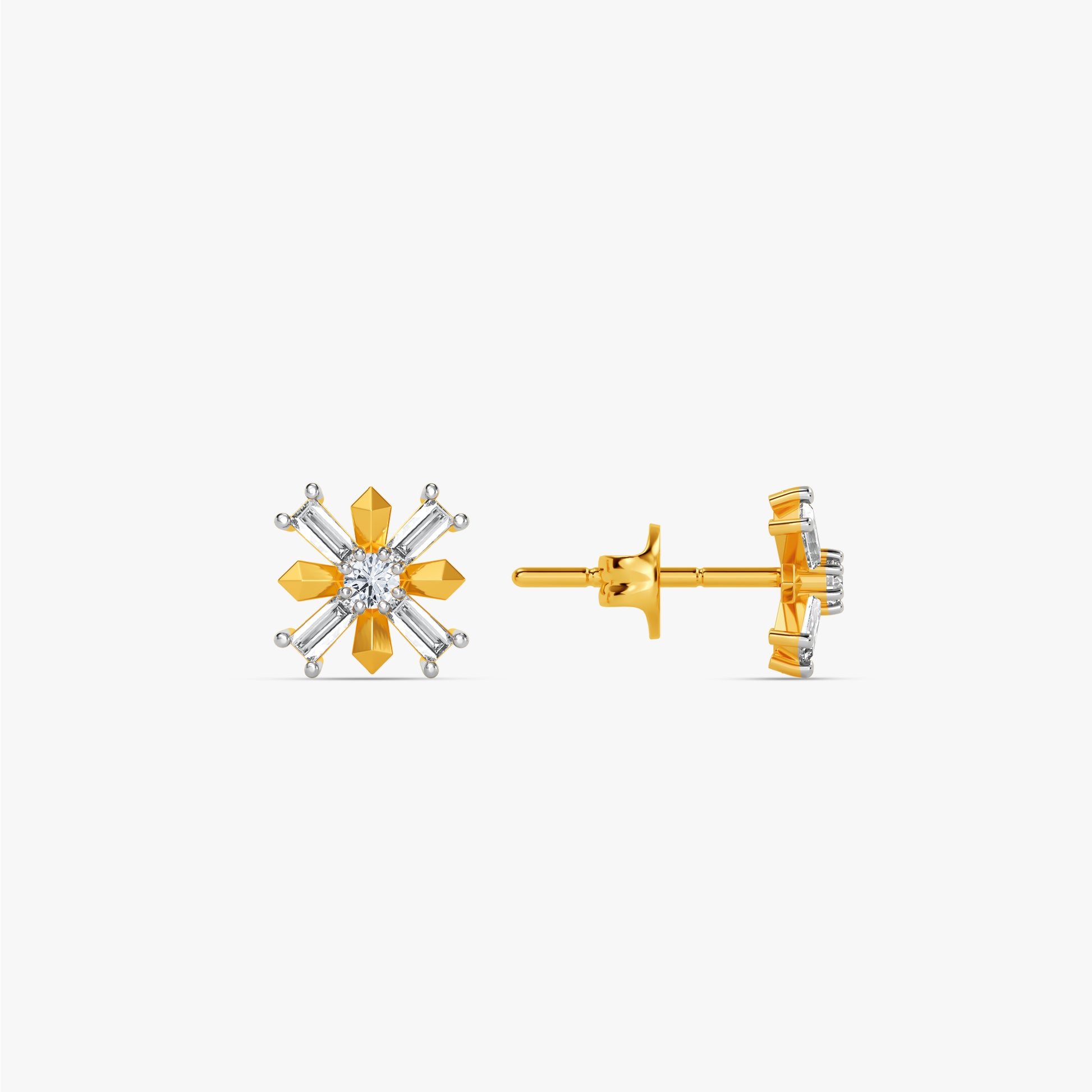 Gold Moonlit Horizon Lab Grown Diamond Earrings