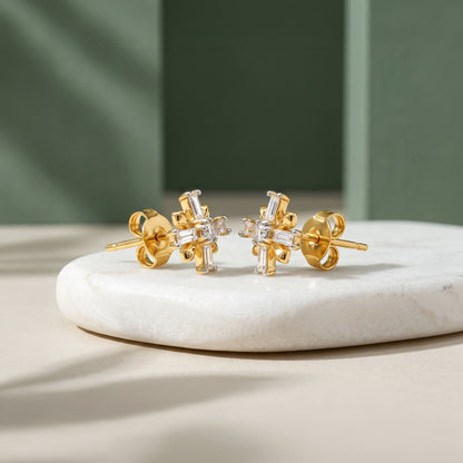 Gold Moonlit Horizon Lab Grown Diamond Earrings