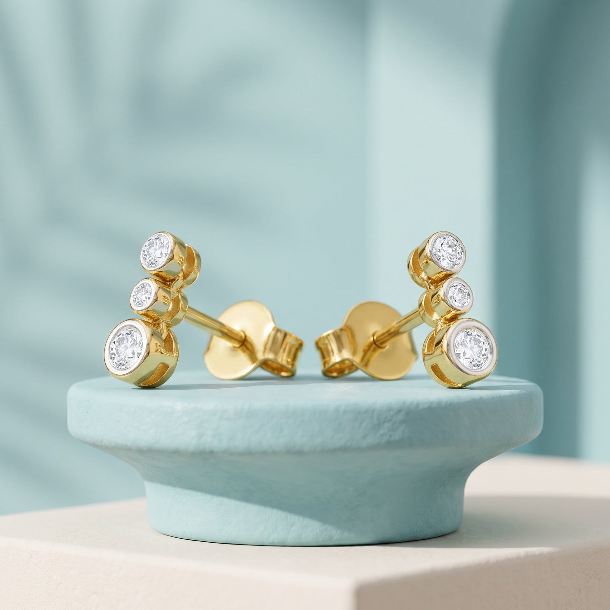 Gold Celestial Drift Lab Grown Diamond Studs