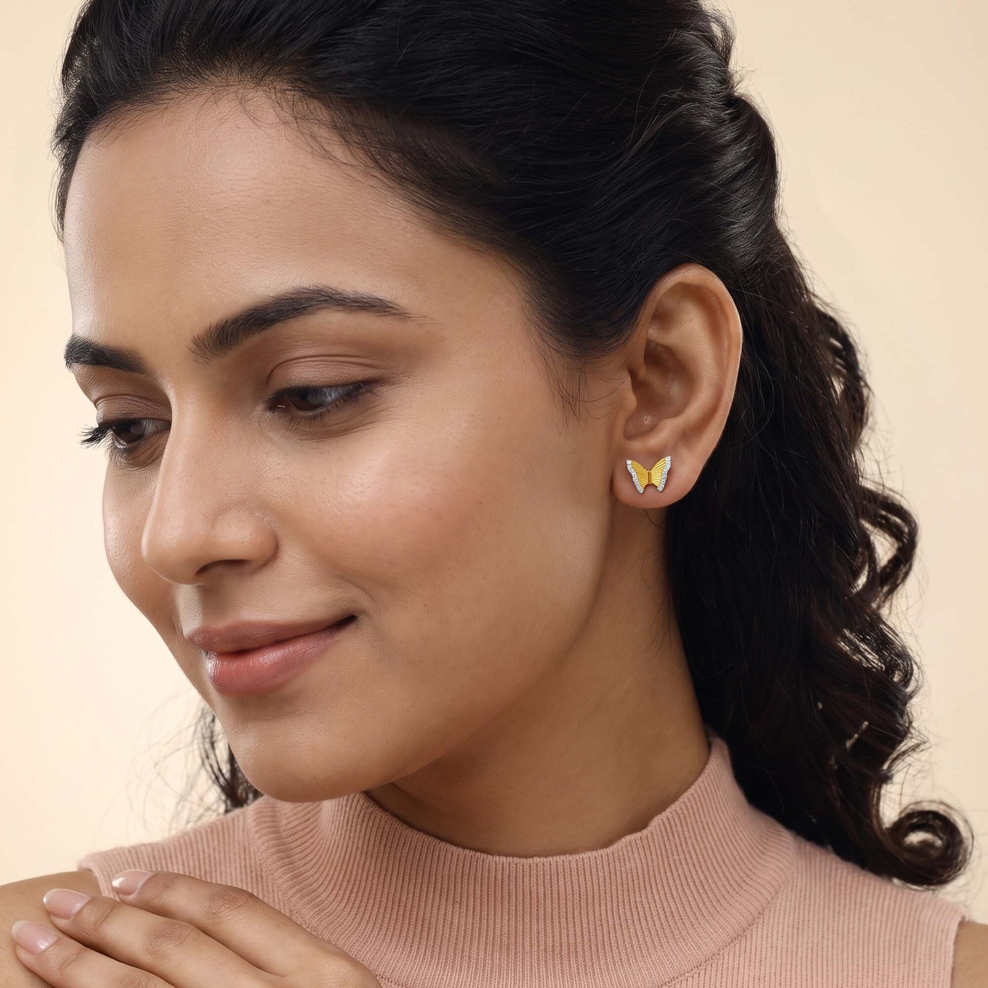 Gold Aurora Lab Grown Diamond Studs