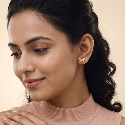 Gold Aurora Lab Grown Diamond Studs