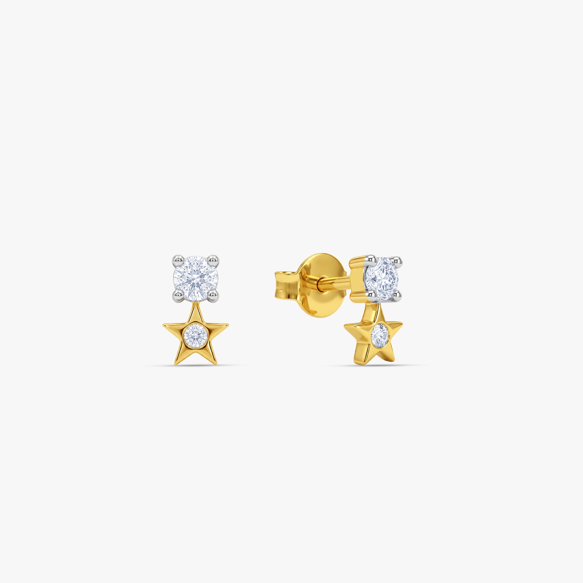 Gold Aurora Starlit Lab Grown Diamond Studs