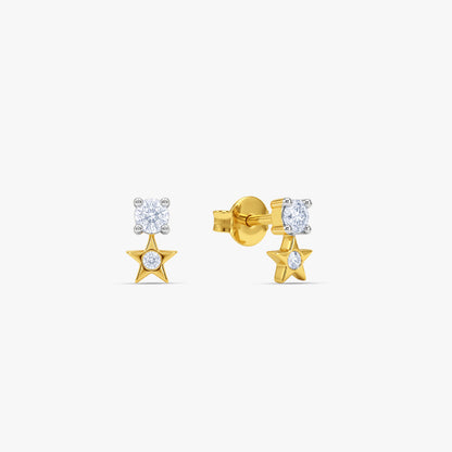 Gold Aurora Starlit Lab Grown Diamond Studs