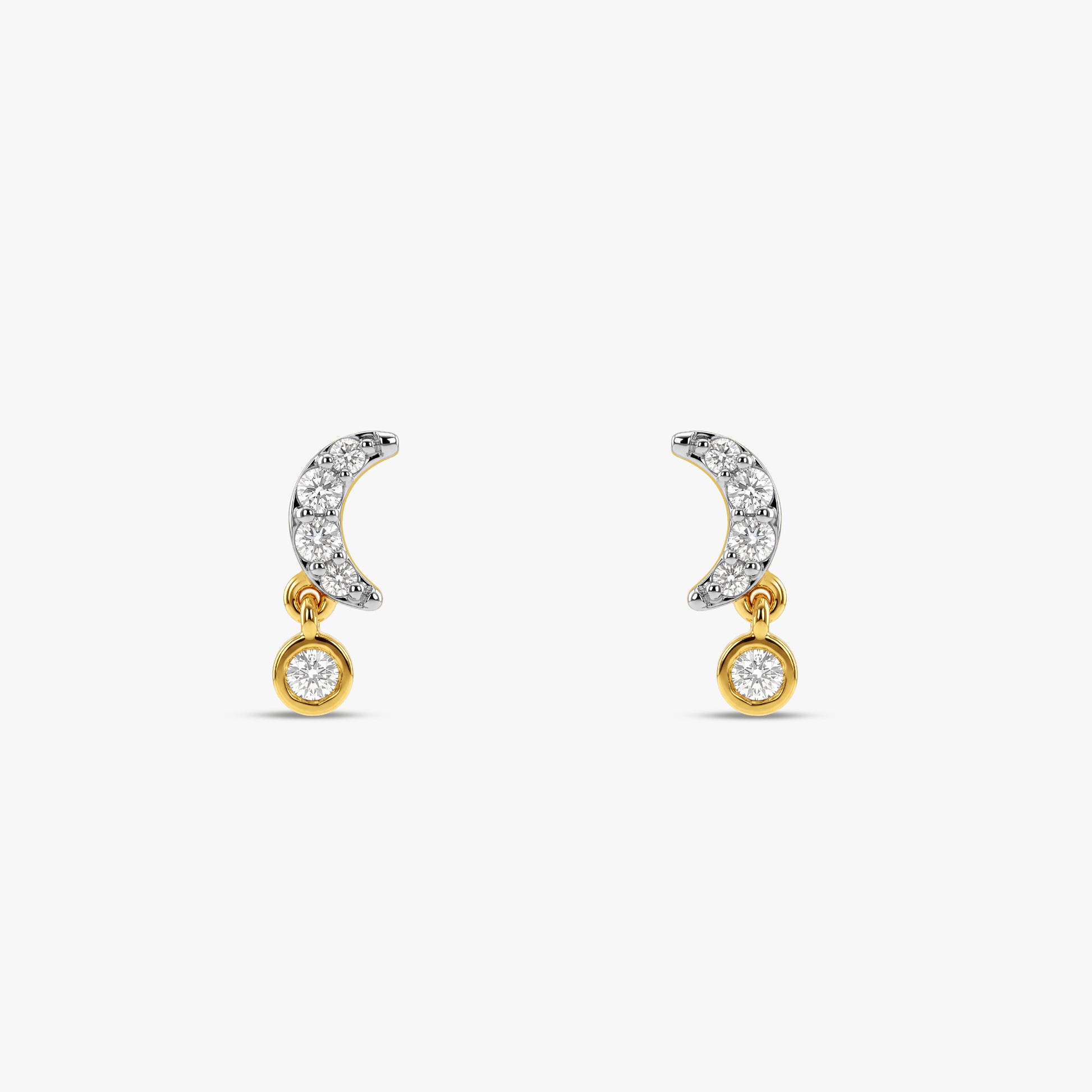 Gold Moon Drop Lab Grown Diamond Earrings