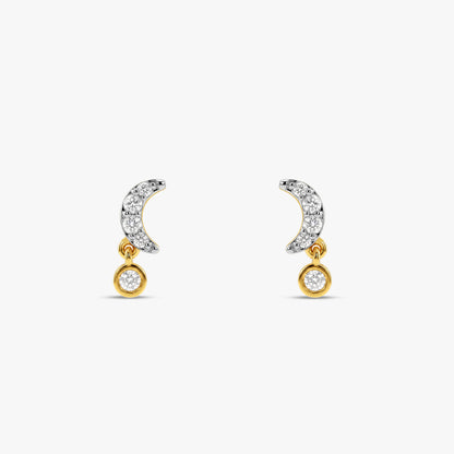 Gold Moon Drop Lab Grown Diamond Earrings