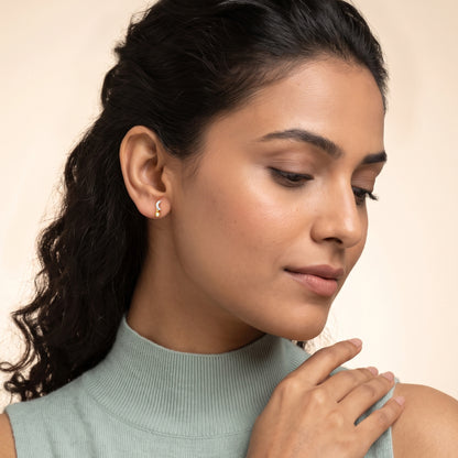Gold Moon Drop Lab Grown Diamond Earrings