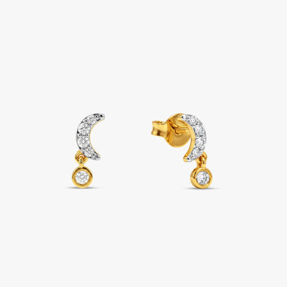 Gold Moon Drop Lab Grown Diamond Earrings