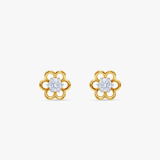 Gold Blooming Solstice Lab Grown Diamond Earrings
