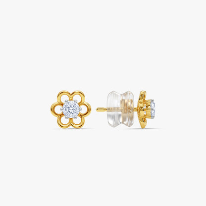 Gold Blooming Solstice Lab Grown Diamond Earrings