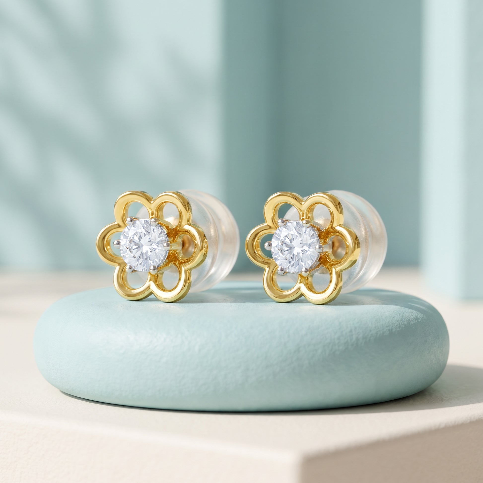 Gold Blooming Solstice Lab Grown Diamond Earrings