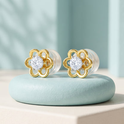 Gold Blooming Solstice Lab Grown Diamond Earrings