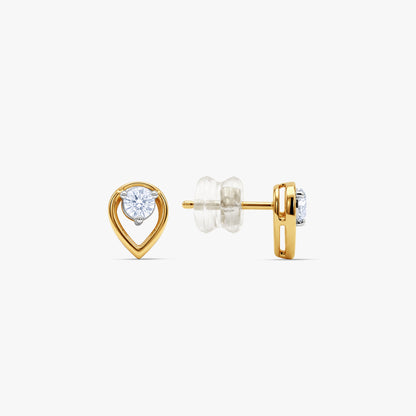 Gold Whisper Pear Lab Grown Diamond Earrings