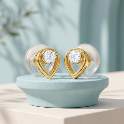 Gold Whisper Pear Lab Grown Diamond Earrings