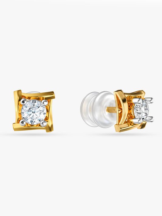 Gold Quadra Shine Lab Grown Diamond Earrings
