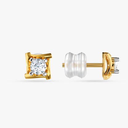 Gold Quadra Shine Lab Grown Diamond Earrings