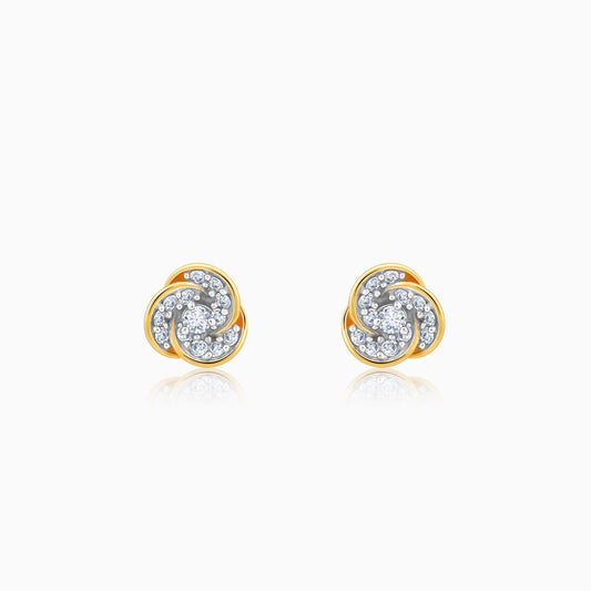 Gold Flora Diamond Earrings