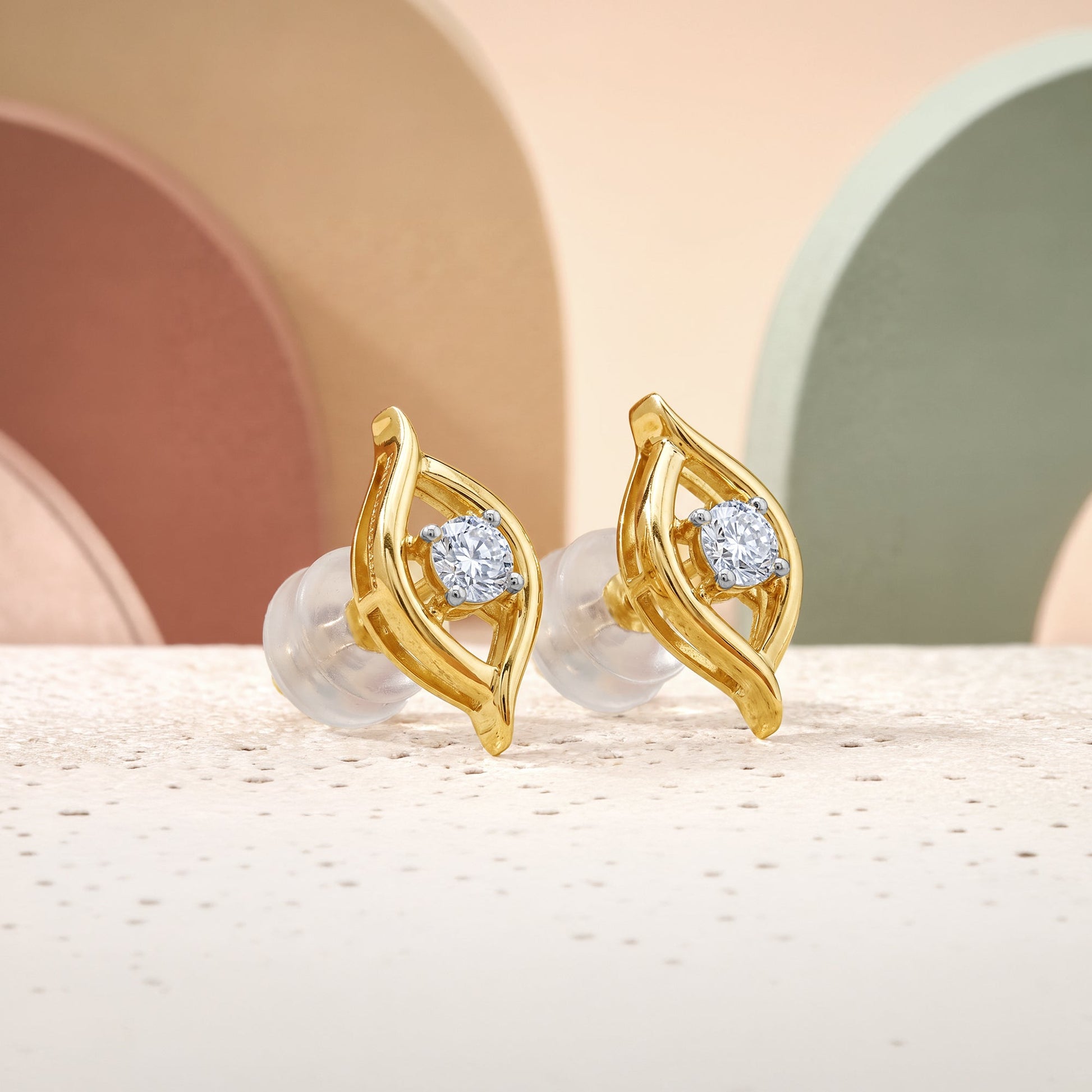Gold Lunar Grace Lab Grown Diamond Earrings