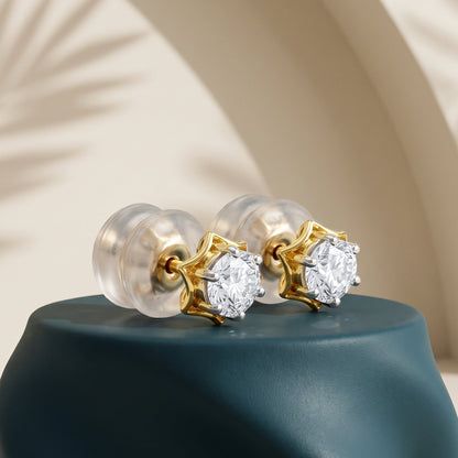 Gold Starlit Embrace Lab Grown Diamond Studs