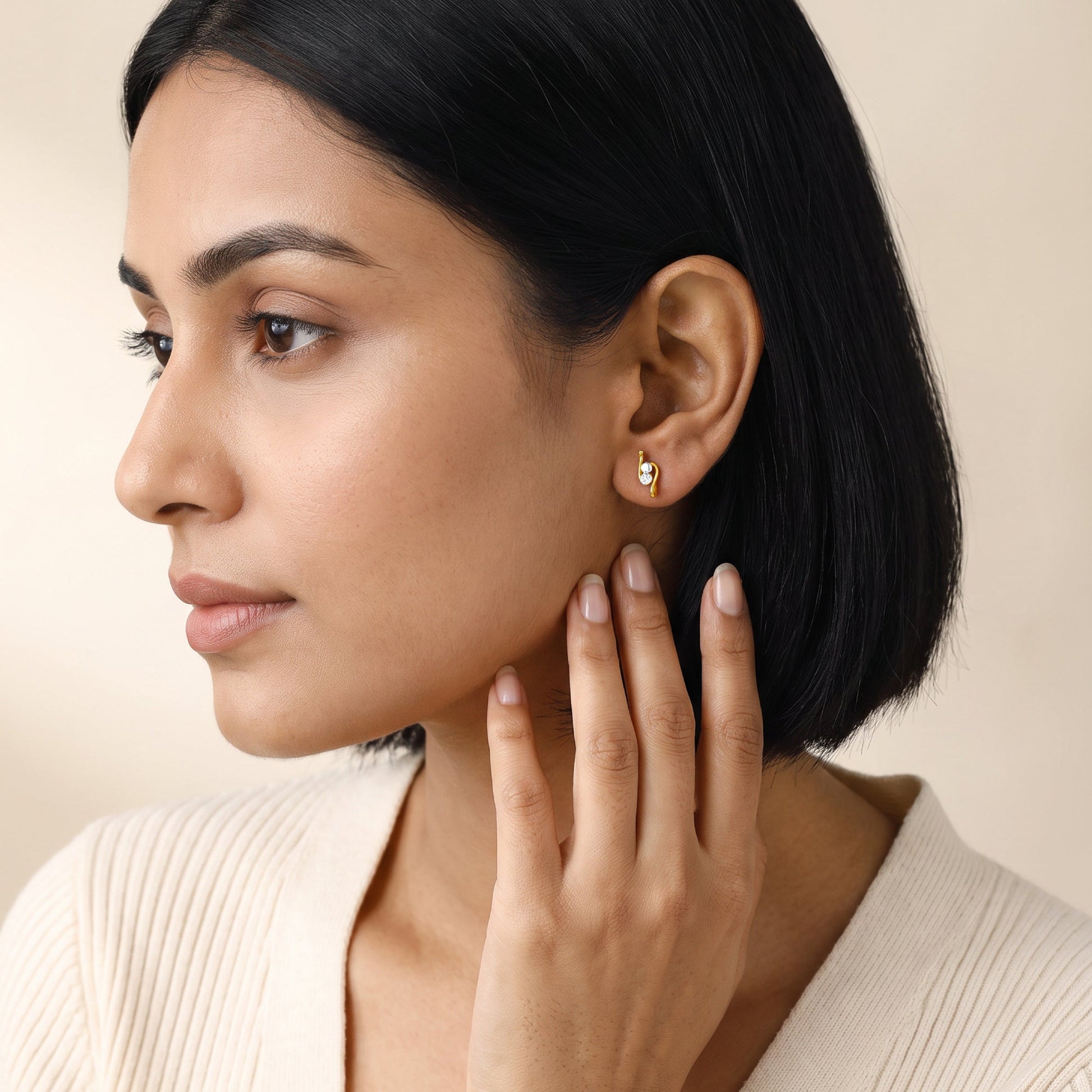 Gold Starburst Lab Grown Diamond Earrings