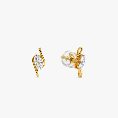 Gold Starburst Lab Grown Diamond Earrings