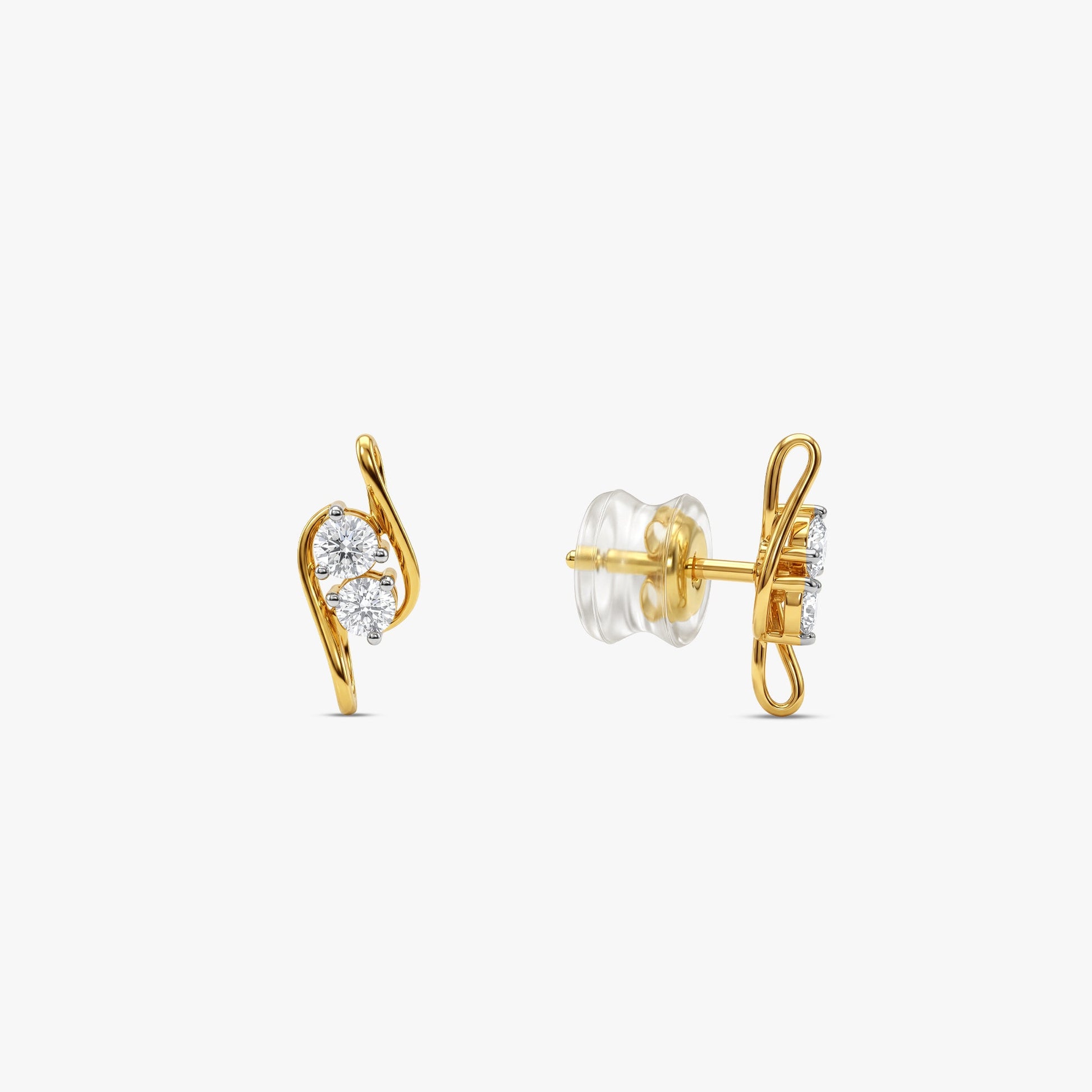 Gold Starburst Lab Grown Diamond Earrings