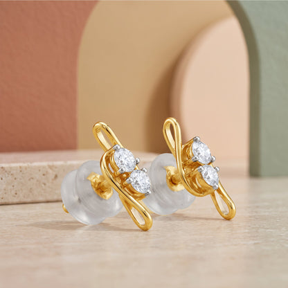 Gold Starburst Lab Grown Diamond Earrings
