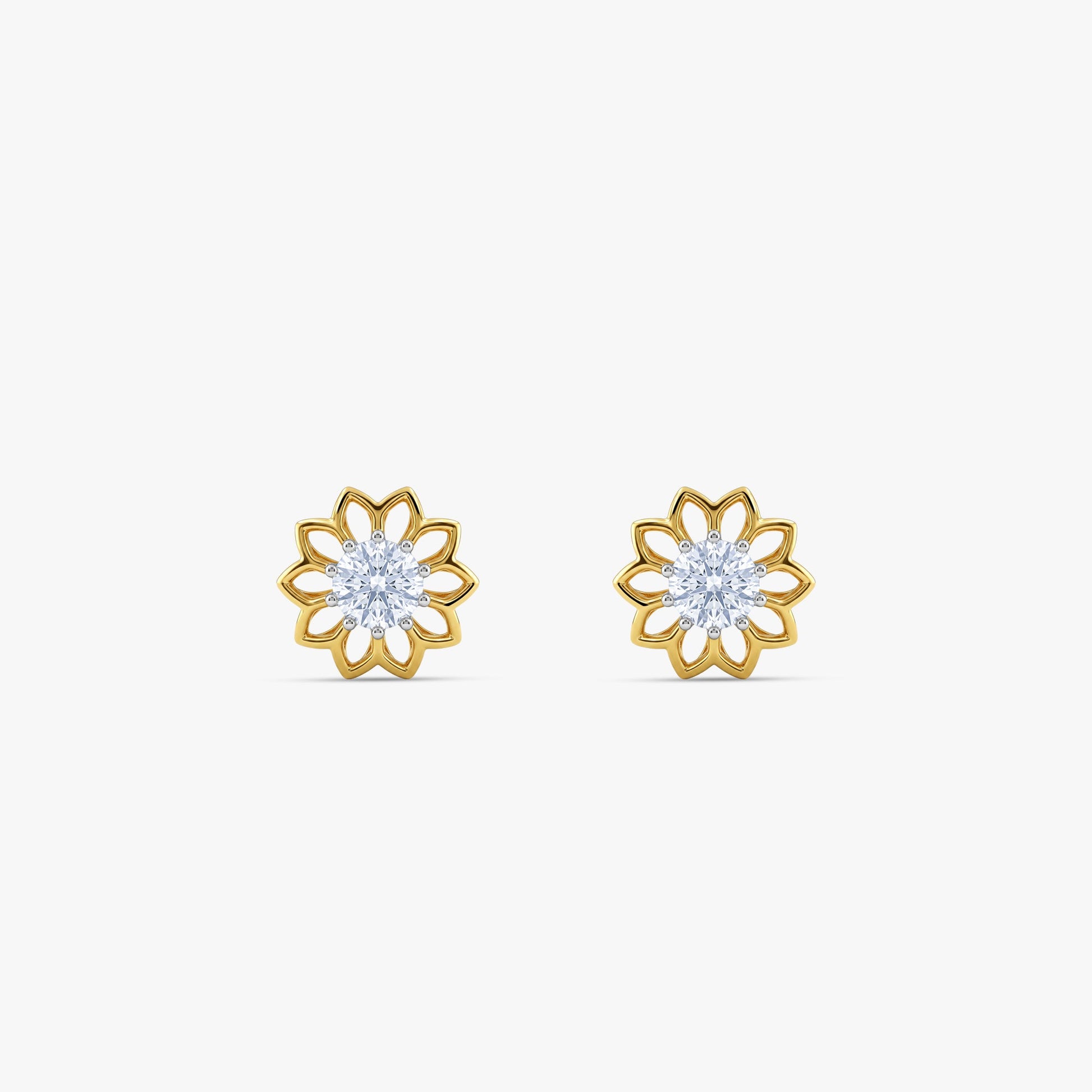 Gold Floral Lumiere Lab Grown Diamond Studs