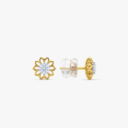 Gold Floral Lumiere Lab Grown Diamond Studs